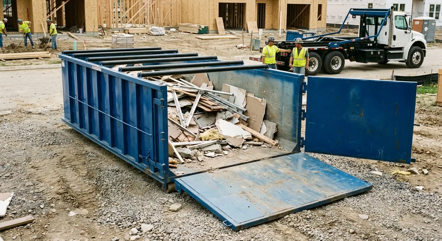 Dumpster with walk-in loading door in Austin, TX